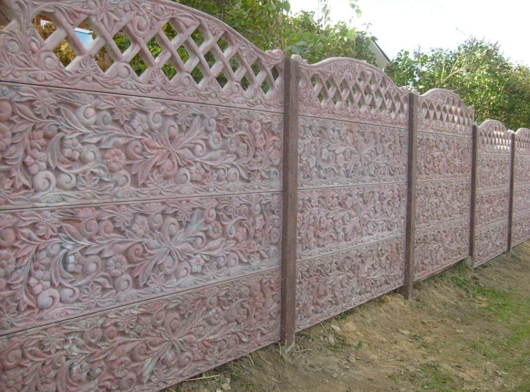 декоративный забор из бетона фото