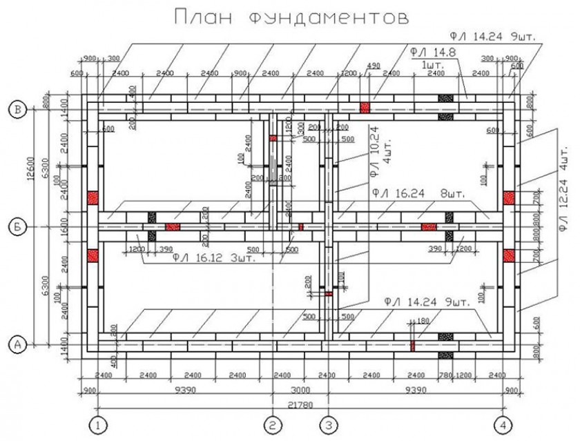 Фундамент онлайн чертеж