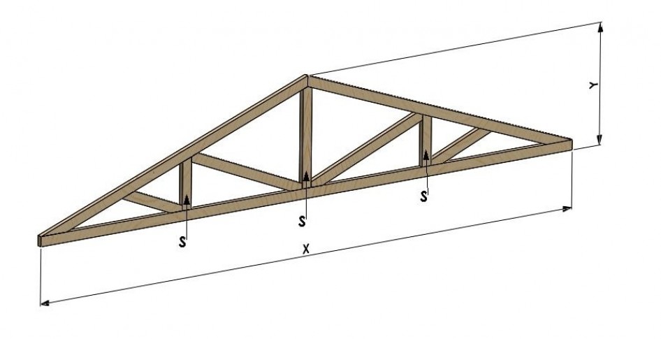 Деревянные фермы для крыши 12 метров чертеж